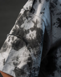Sleeve stitching and premium fabric detail of SCAR_ASH oversized acid wash t-shirt